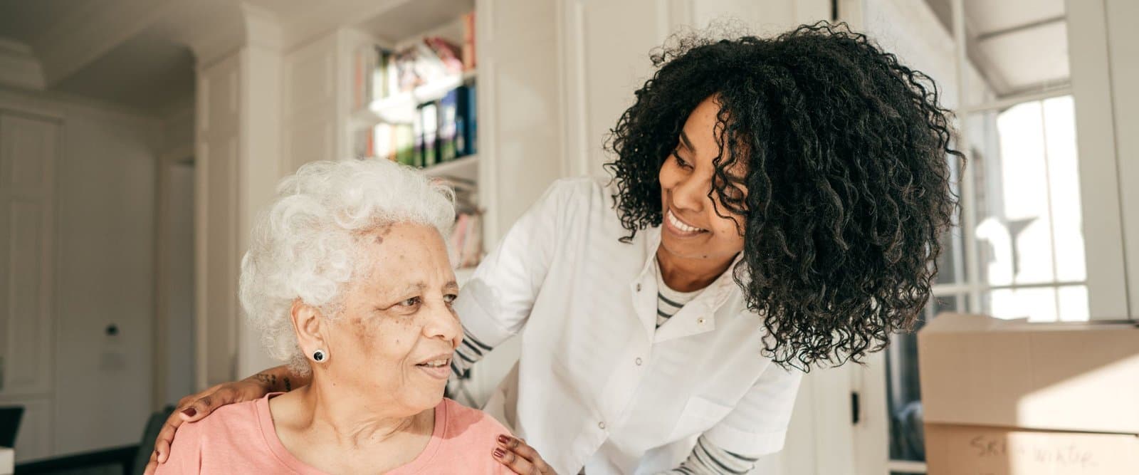 An older adult practicing communication after a stroke.