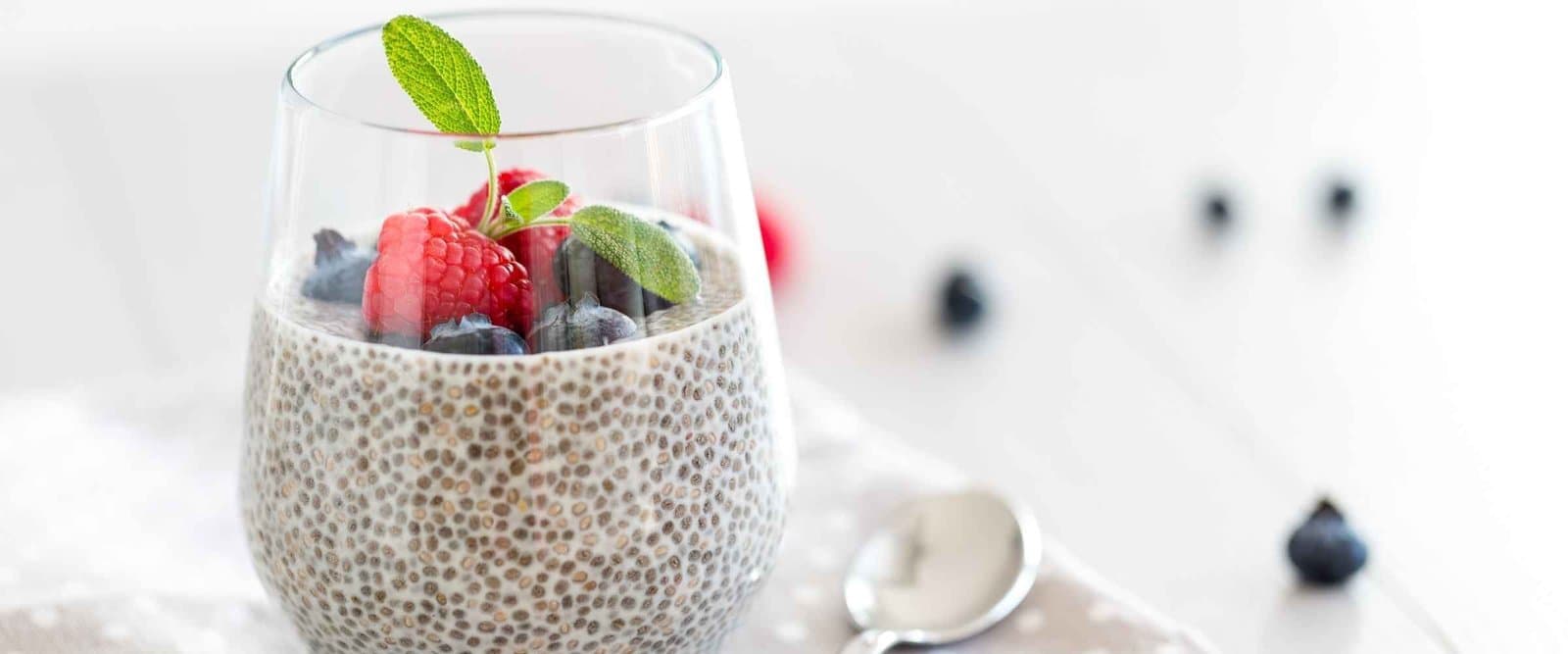 Chia seeds prepared as part of a nutritious meal.